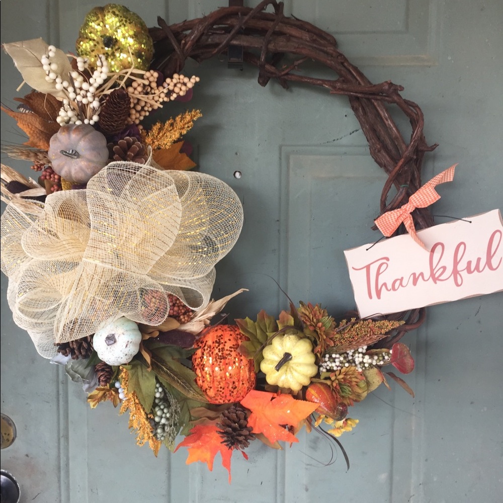 Thanksgiving grapevine wreath